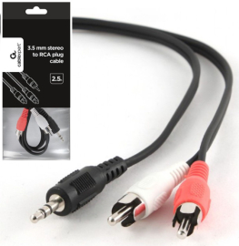 CCA-458-1.5M Gembird 3.5mm stereo plug to 2 phono plugs audio kabl 1.5m A
